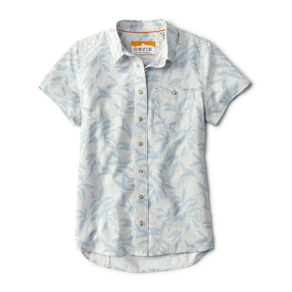 Orvis Tops - NWOT Orvis Tech Chambray Short Sleeve Work Shirt Women XS White UPF 40 Gardening